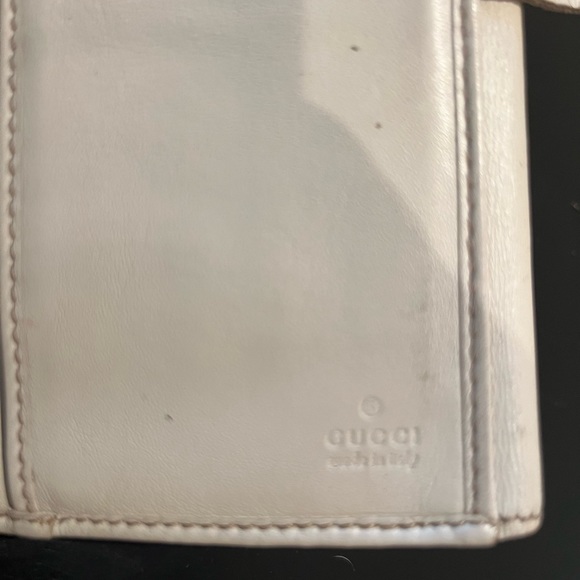 Gucci GG Canvas Heart Script Continental Wallet Monogram Tan Cream White Trifold - Picture 7 of 9